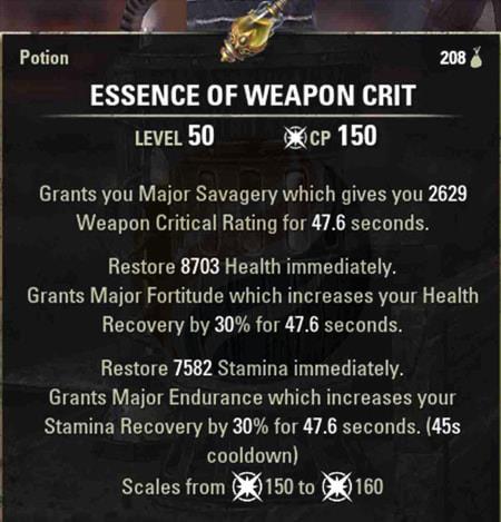 5 Best Potions in ESO - Essence of Weapon Critical